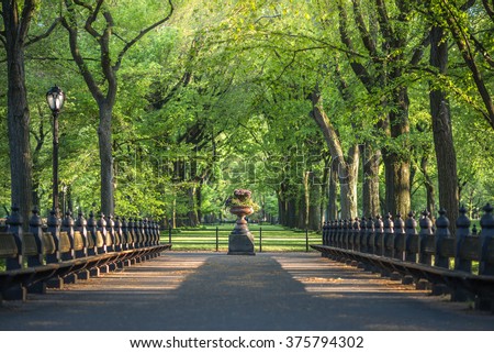 Central Park. Image of The Mall area in Central Park, New York City, USA Royalty-Free Stock Photo #375794302