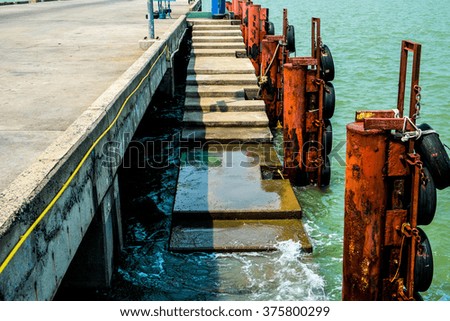 Cement bridge into the sea