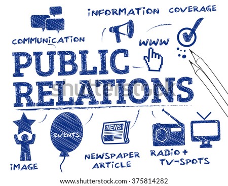 Public relations. Chart with keywords and icons Royalty-Free Stock Photo #375814282