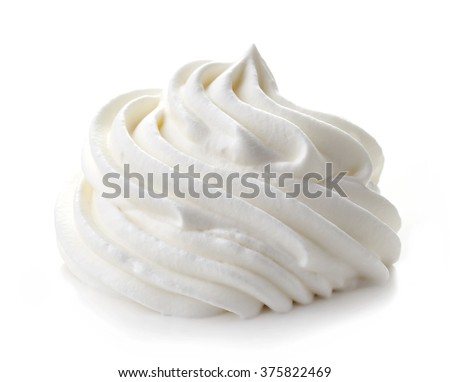 whipped cream isolated on white background Royalty-Free Stock Photo #375822469