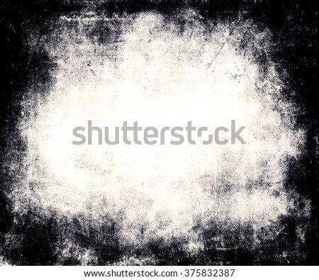 Grunge Scary Faded Background With Frame, Old Distressed Texture