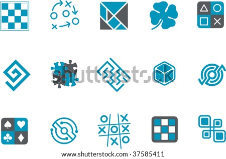 Vector icons pack - Blue Series, jigsaw collection