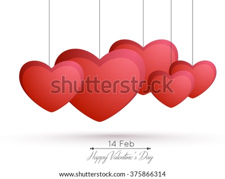 Greeting Card With Heart and white background Happy Valentines Day Hand Drawing Vector Lettering design.