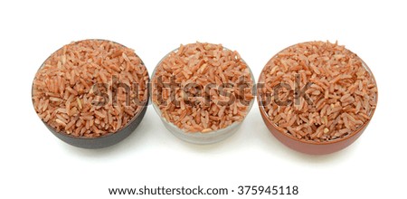red rice isolated on white
