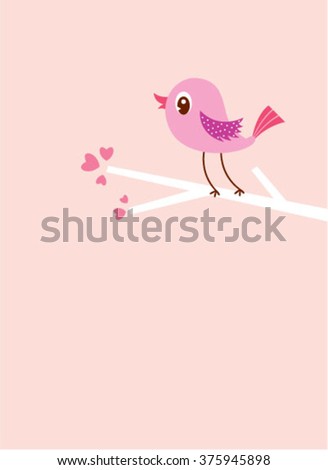cute bird valentine greeting card