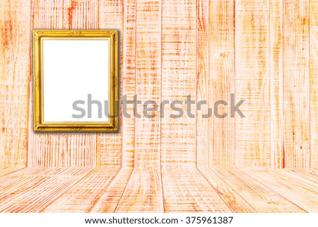 Old picture frame on wall vintage wood background texture