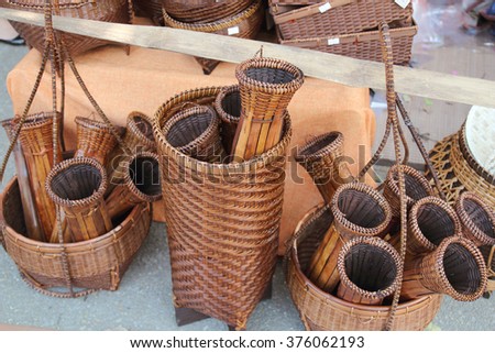 Bamboo wicker in the market thai