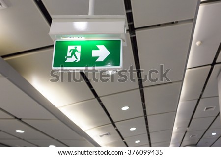 Fire escape sign Royalty-Free Stock Photo #376099435