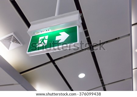 Fire escape sign Royalty-Free Stock Photo #376099438