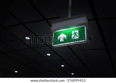 Fire escape sign Royalty-Free Stock Photo #376099453