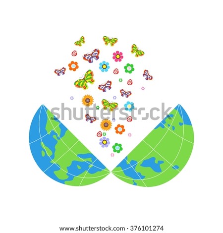 the illustration on the theme of peace and joy on the earth.
