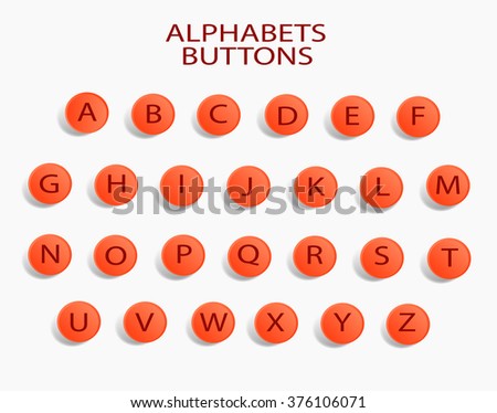 Vector Alphabet Set orange shadow