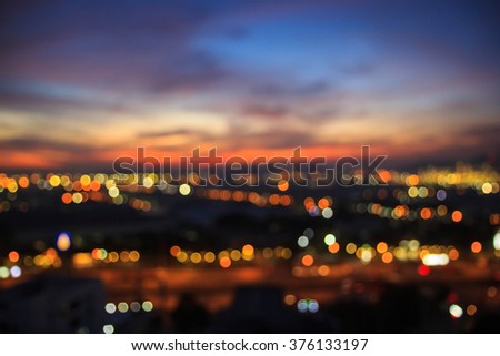 City at night pattaya chonburi,Thailand. Blurred photo bokeh.