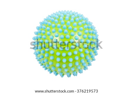 Spiky massage ball isolated on the white background Royalty-Free Stock Photo #376219573