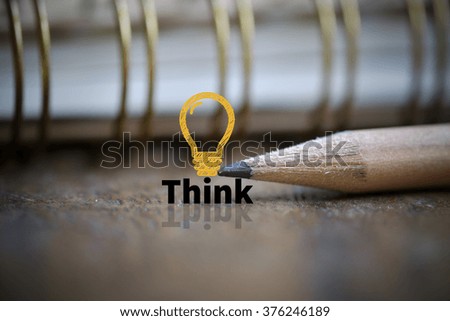 Thinking idea with close up pencil and notebook , business concept , business idea 