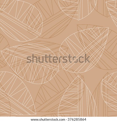 The linear pattern of leaves seamless vector background.