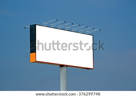 Blank billboard in the town