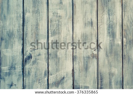 Wooden blue vertical boards. Front view with copy space. Background for design
