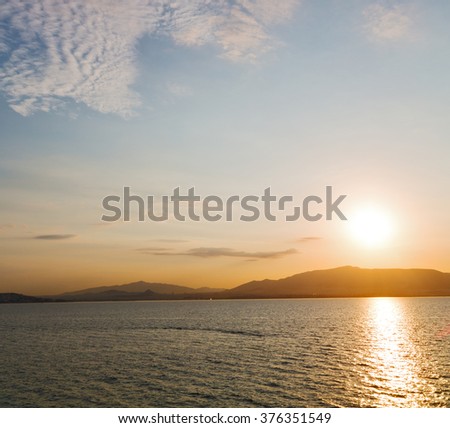 in   santorini    greece sunset and    the sky    mediterranean red sea