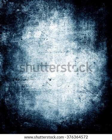 Beautiful Faded Grunge Scratched Texture, Scary Blue Background