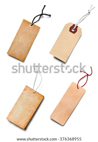 collection of  various price label notes on white background. each one is shot separately