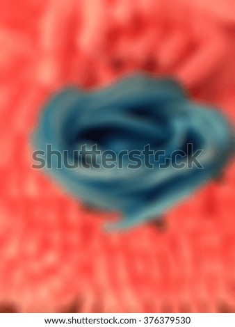 Blur blue background pink roses on Valentine's Day.
