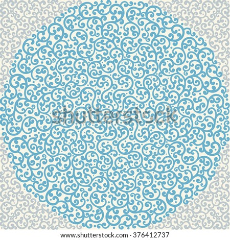 Swirl vector background with blue circle.