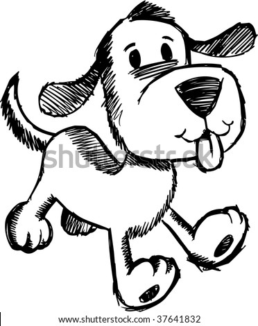 Sketchy doodle Dog Vector Illustration