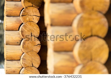 wall of the log house as a background
