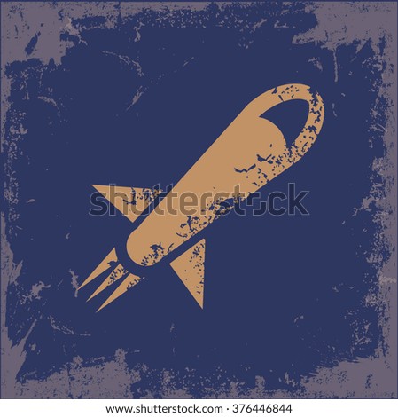 Rocket design on old paper background,vector