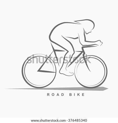 Side view of racing bicycle hand draw logo on gray background.(EPS10 Art vector)