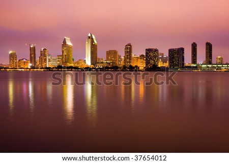  San Diego skyline at night