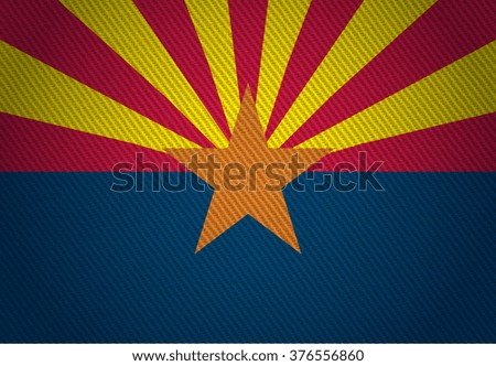 Flags from the states of the USA (  with a woven textile texture and spotlight )  ; the flag of Arizona


