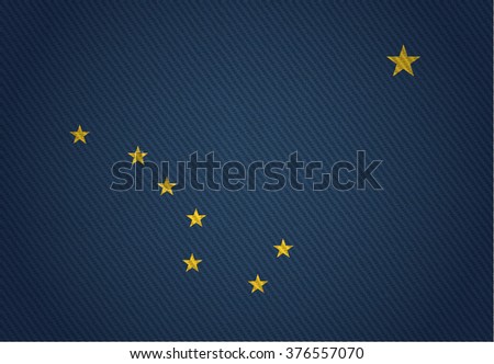 Flags from the states of the USA (  with a woven textile texture and spotlight )  ; the flag of Alaska
