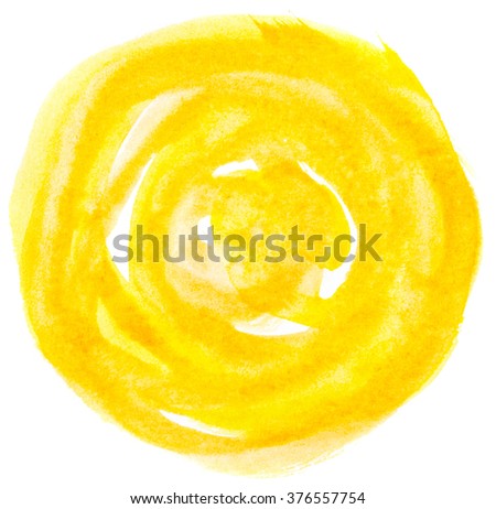 Watercolor circle isolated on white background