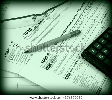 US tax forms (1040, 1120-C, 1095-C)
