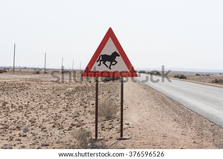 Traffic Sign seen in Namibia, Africa.