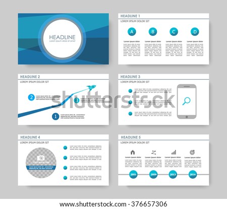 Infographic template for presentation slides with graphs, charts and symbols. Cyan and blue version.