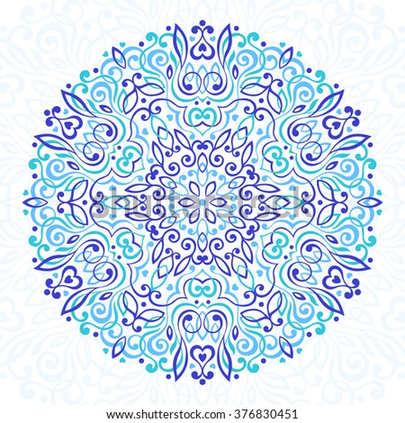 Abstract Flower Mandala. Decorative ethnic element for design. Vector illustration.