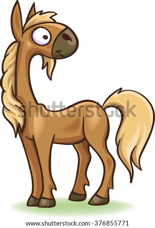 funny cartoon foal, vector, isolated on white