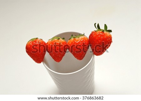 The strawberry which there was on the cop
