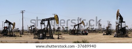 Oil pumps in California Oil industry plant