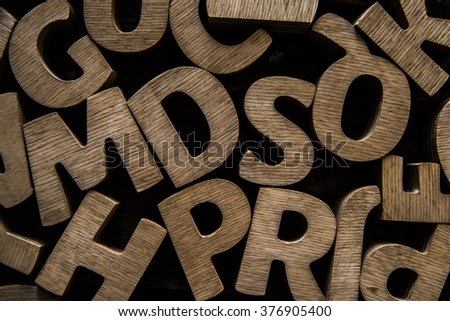 education background of wooden letters. surface composition