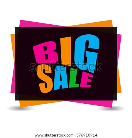 big sale super discount tag text colorful icon special offer sign sticker poster design