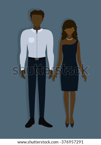 A man and a woman together.Flat style.