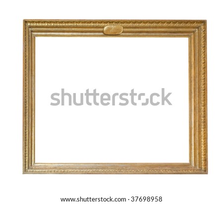  Vintage gold picture frame isolated with clipping path