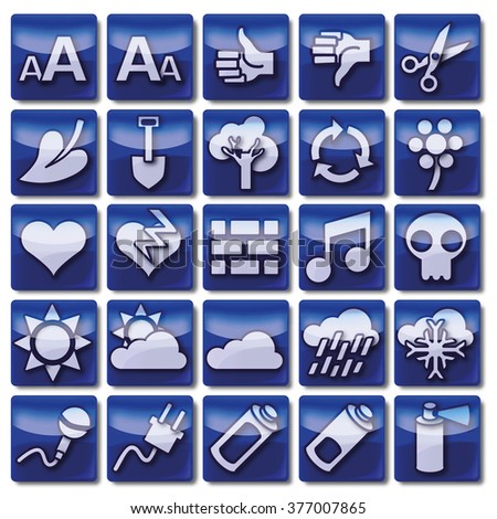 Little blue web icons for business