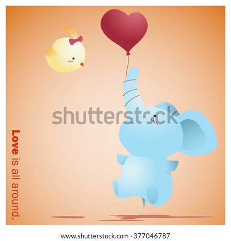 Cute Animals Collection Love is all around 4 ,vector,illustration