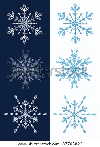 Set of snowflakes. Vector  illustration.
