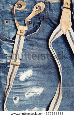jeans with suspenders